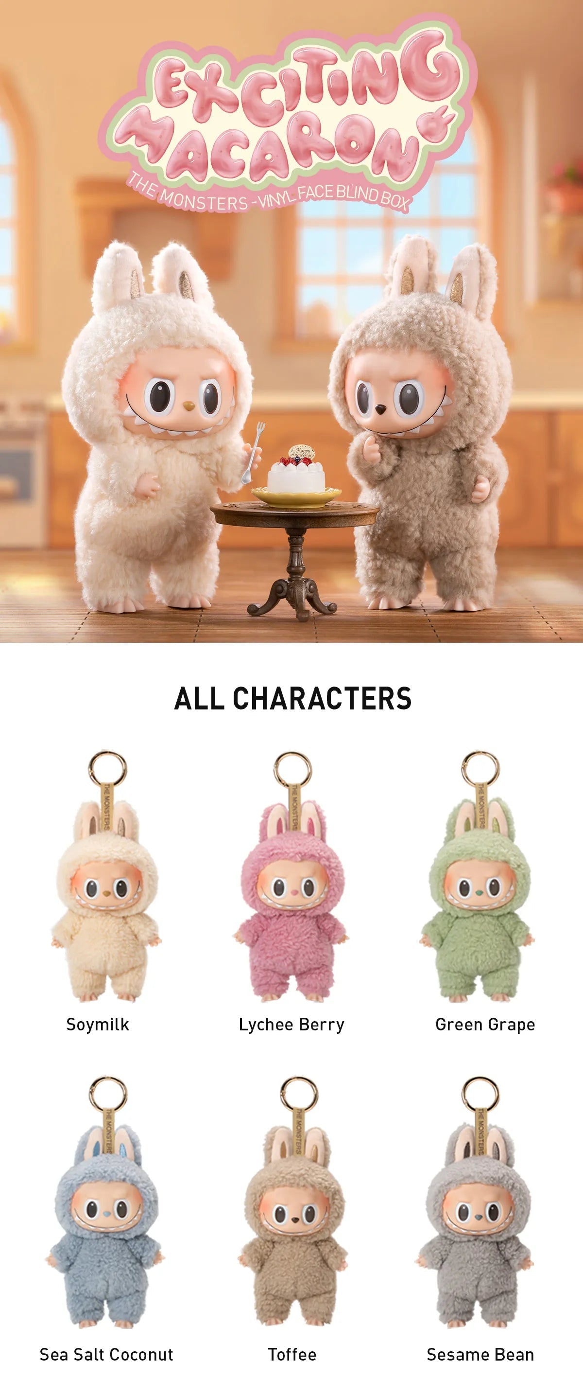 THE MONSTERS - Exciting Macaron Vinyl Face Blind Box (Set of 6) - Labubu London
